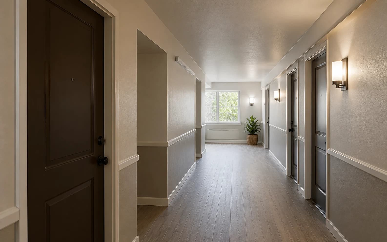 Representative image of a clean, well-maintained multifamily apartment corridor.
